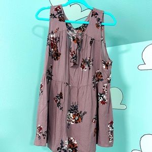 Purple floral tank top